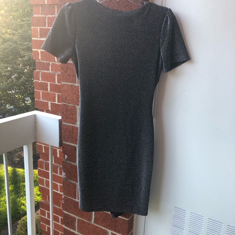 APRICOT Black Shimmer Mini Dress —#063 - Picture 7 of 15